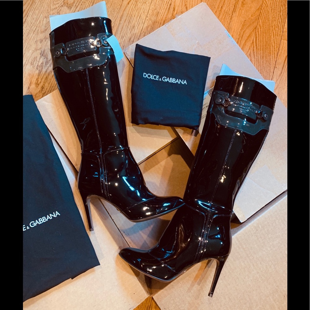 D&G Leather Boots 🔥❗️NEW ❗️A SHOW  STOPPER 🔥Limit Edit 37.5 RETAIL$2500🔥GorG - Picture 3 of 11